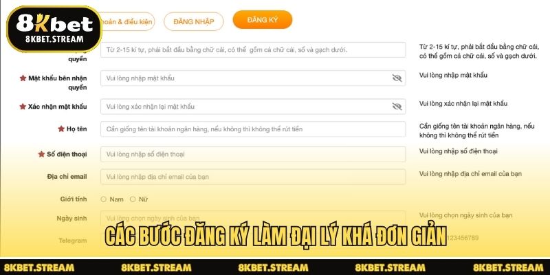 Các bước đăng ký làm đại lý khá đơn giản